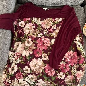 Maroon top